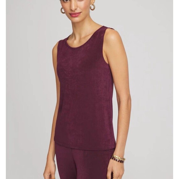 Chicos Travelers Tank Red 4 XXL 20 Slinky Top Packable Cruise Vacation Resort - Picture 7 of 8